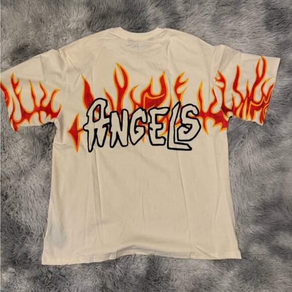 Palm Angels Garment Dye Palm Graffiti Flames T-Shirt Size Medium or Large - Picture 2 of 4